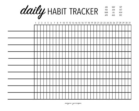 Daily Habit Tracker Printable